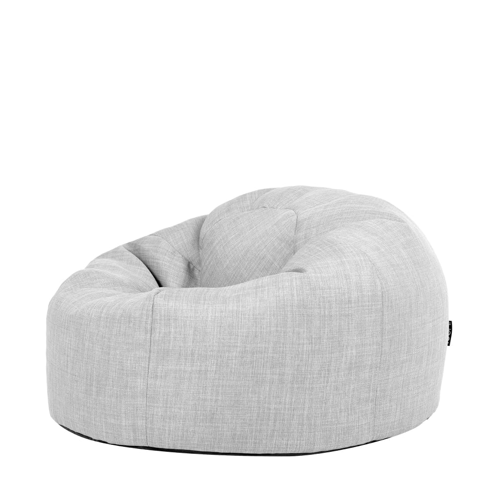 Pouf fauteuil classique extérieur en tissu tissé gris
