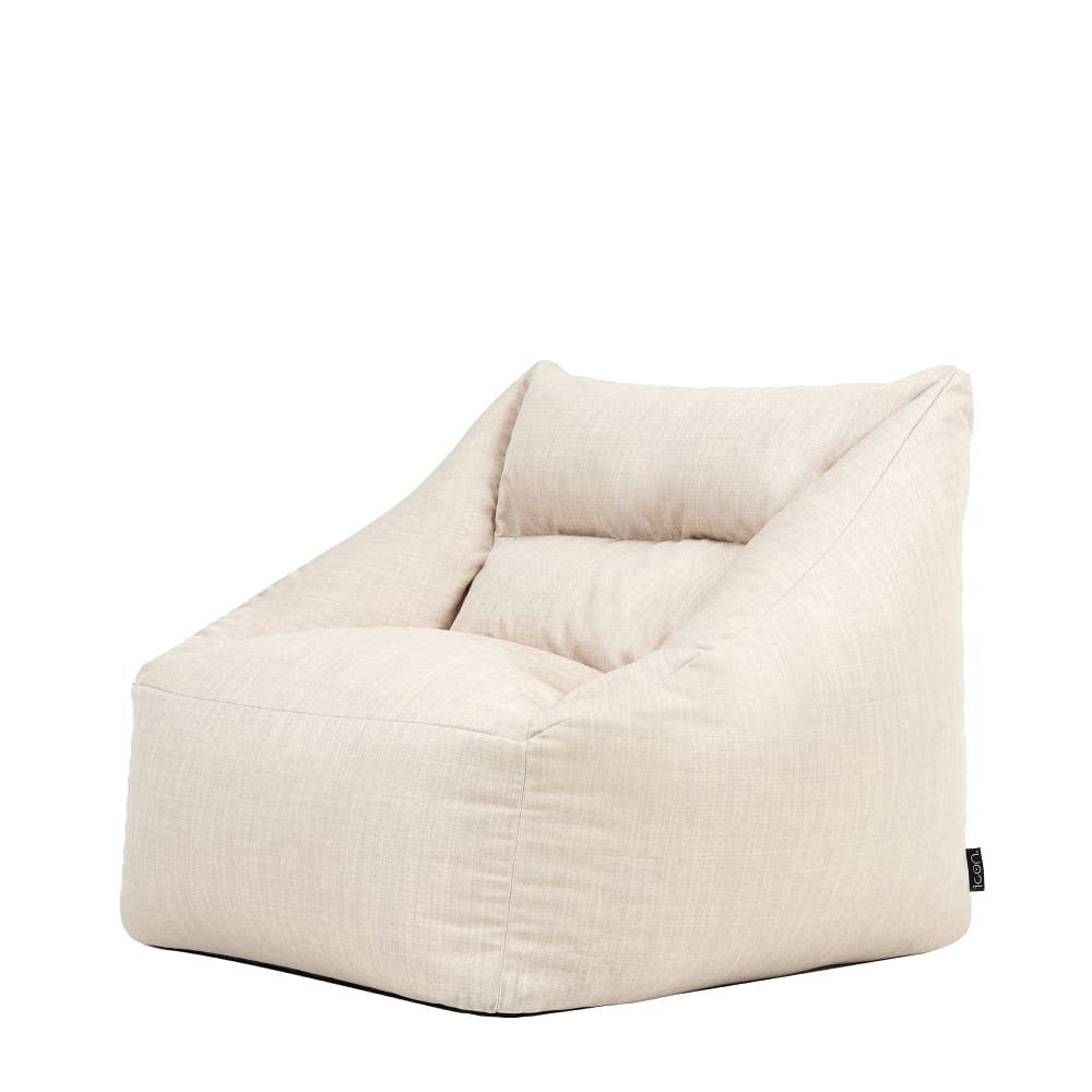 Pouf fauteuil d'intérieur et d'extérieur en tissu tissé beige