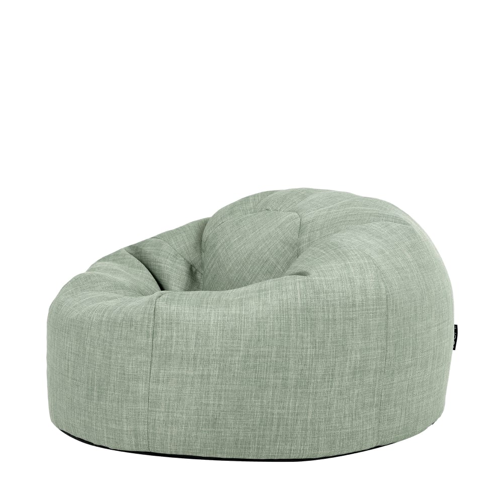 Pouf fauteuil classique extérieur en tissu tissé vert sauge