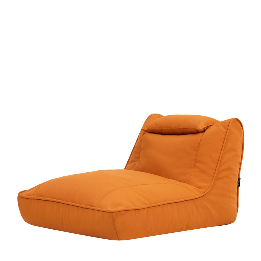 Pouf chauffeuse d'extérieur en oléfine toutes saisons orange brûlé