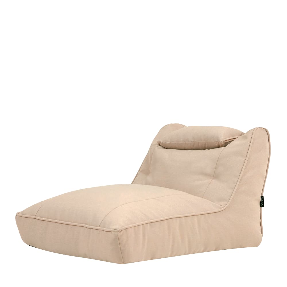 Pouf chauffeuse d'extérieur en oléfine imperméable beige Pouf chauffeuse d'extérieur en oléfine imperméable beige