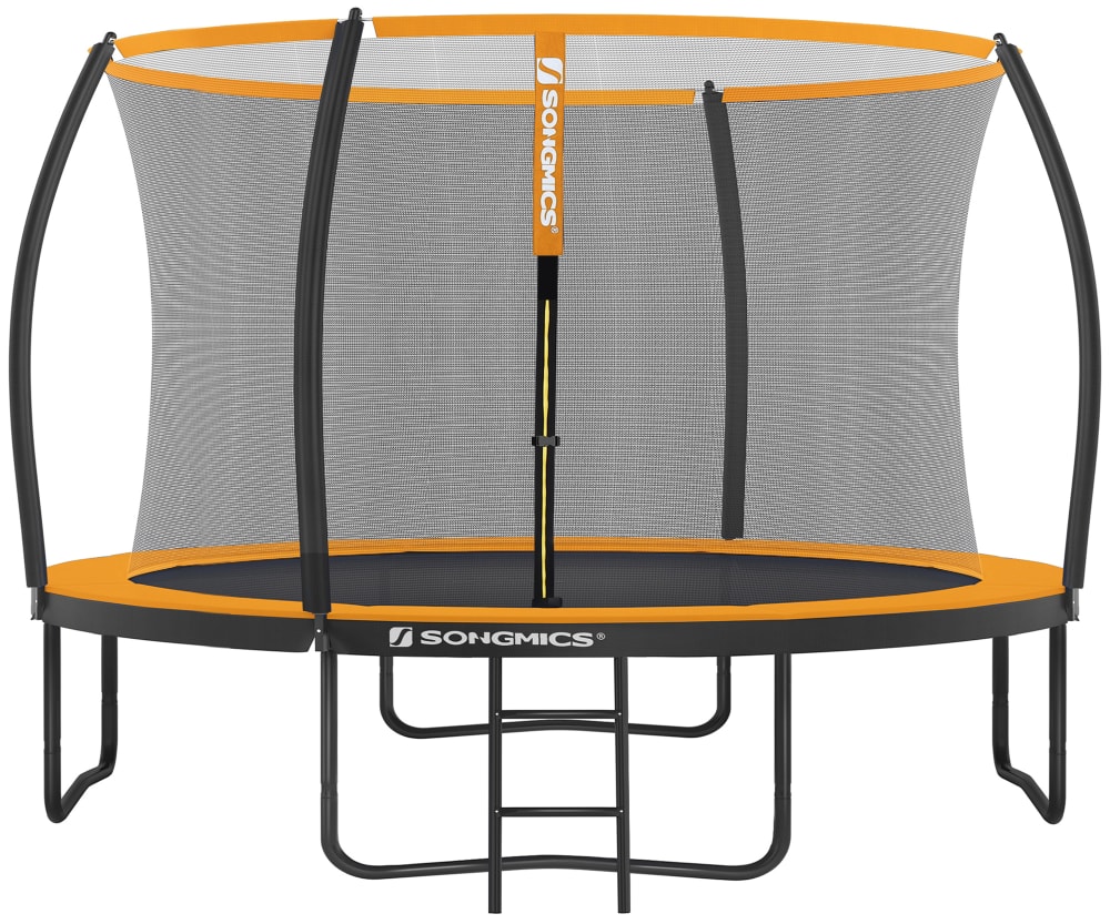 Trampoline pour enfants diamètre 366 cm cadre en acier noir et orange