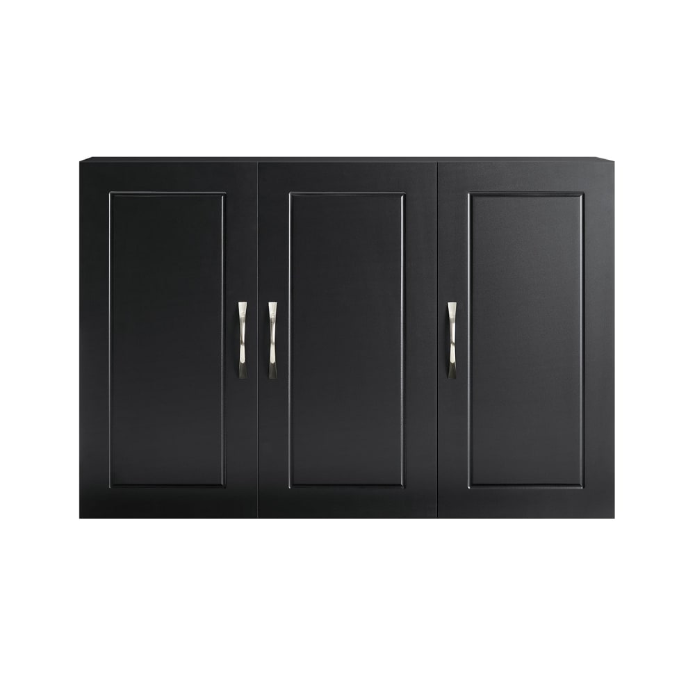 Armoire murale de salle de bain avec 3 portes effet bois noir