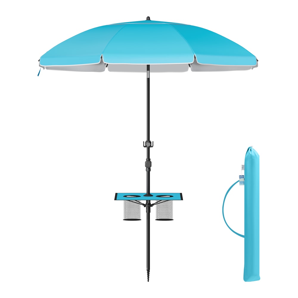 Parasol 160 cm upf 50+ inclinaison de 30° des 2 côtés sans base bleu