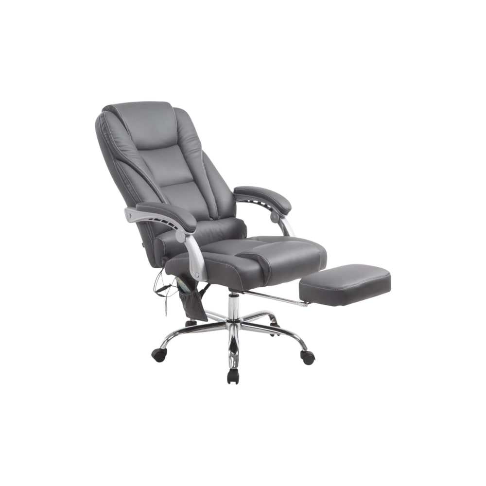 Chaise de bureau massant et réglable en pvc und synthetik Gris