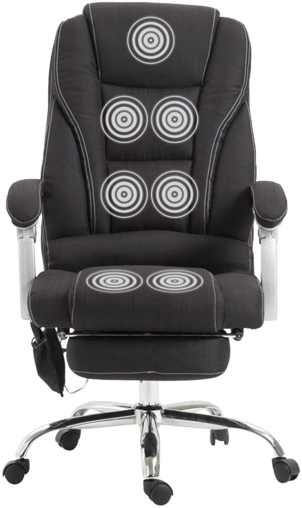 Chaise de bureau massant et réglable en stoff noir