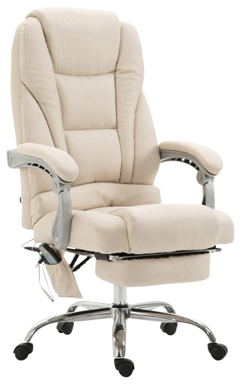 CLP Bürostuhl drehbar mit Massagefunktion aus Stoff creme style modern Beige Stoff