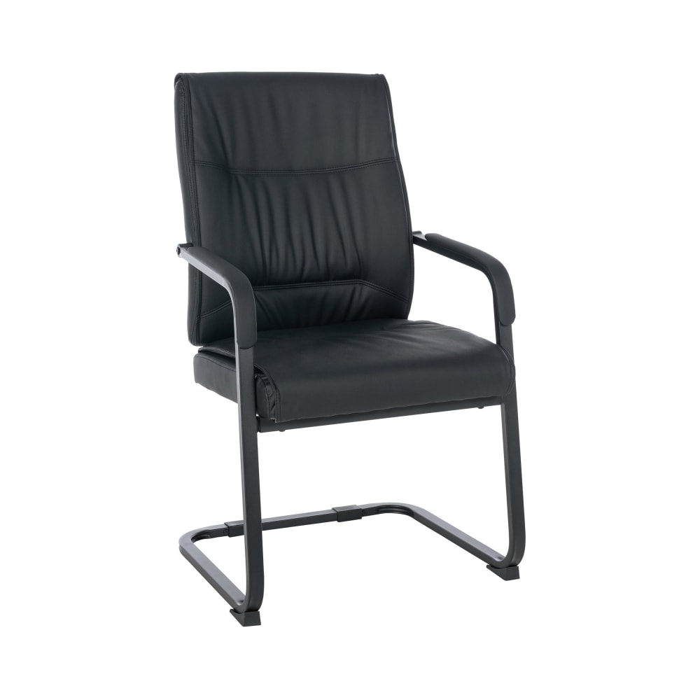 CLP Freischwinger mit Metallgestell Sitz aus Kunstleder schwarz/schwarz style modern - Pvc - Polyvinlychlorid