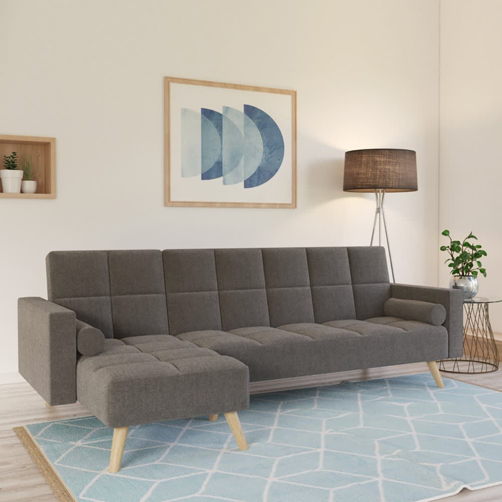 Canapé d'angle convertible, Angle gauche,  Gris