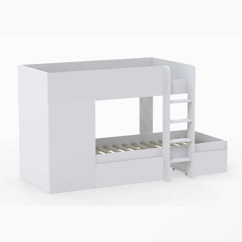 Lit superposé avec armoire et 2 tiroirs 90 x 190 cm (Weber industries) - Image 2