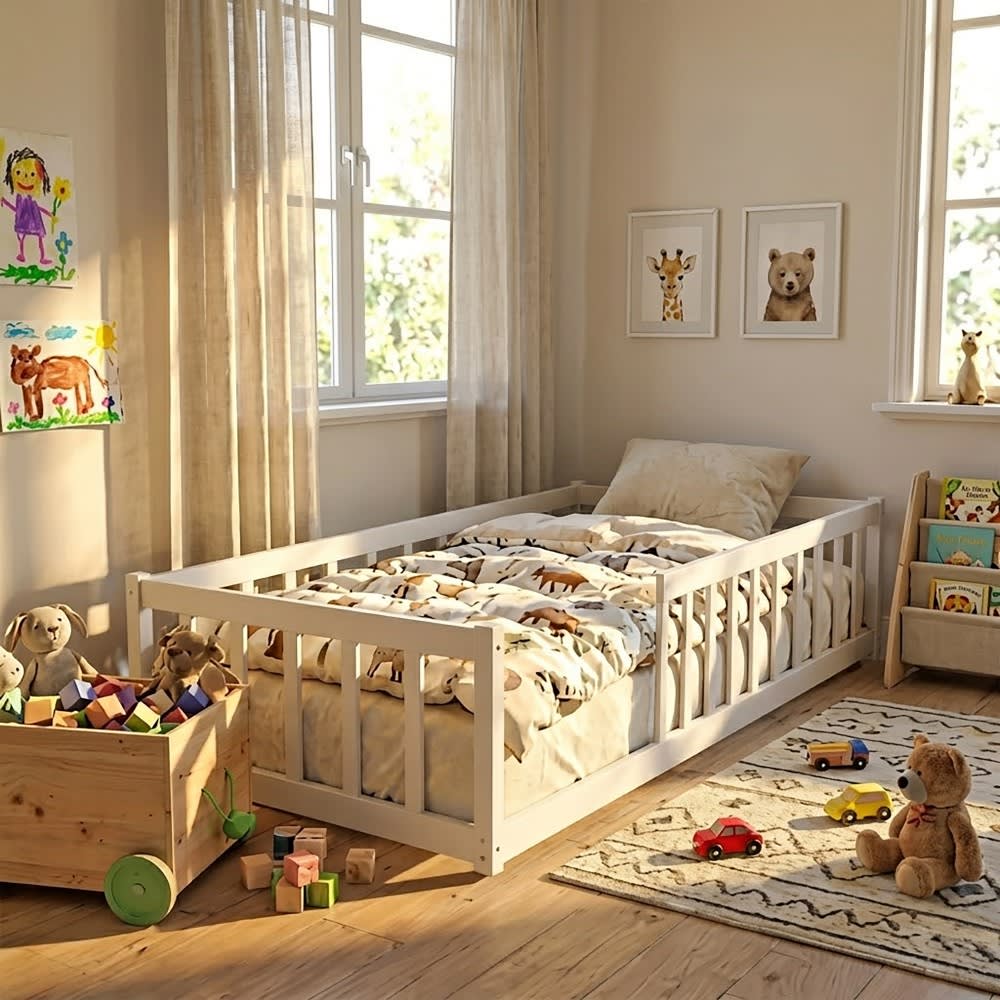 Lit avec sommier et matelas, blanc, 90x190 cm (Weber industries) - Image 1