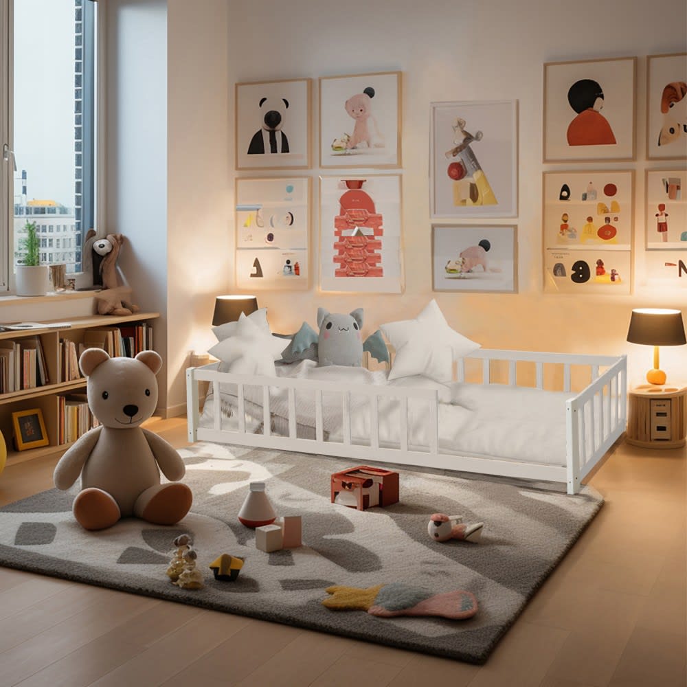 Lit avec sommier et matelas, blanc, 90x190 cm (Weber industries) - Image 2