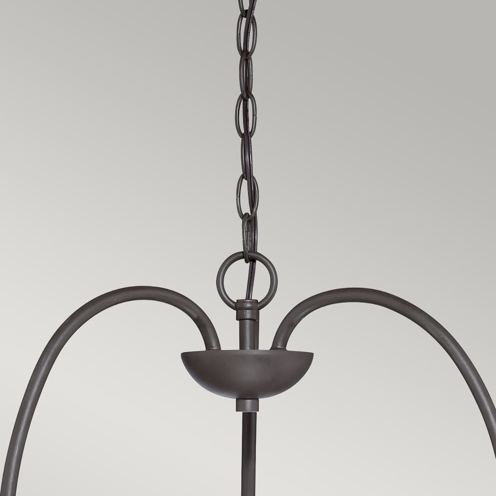 Lustre en métal et verre grainé finition bronze ancien — vue 3
