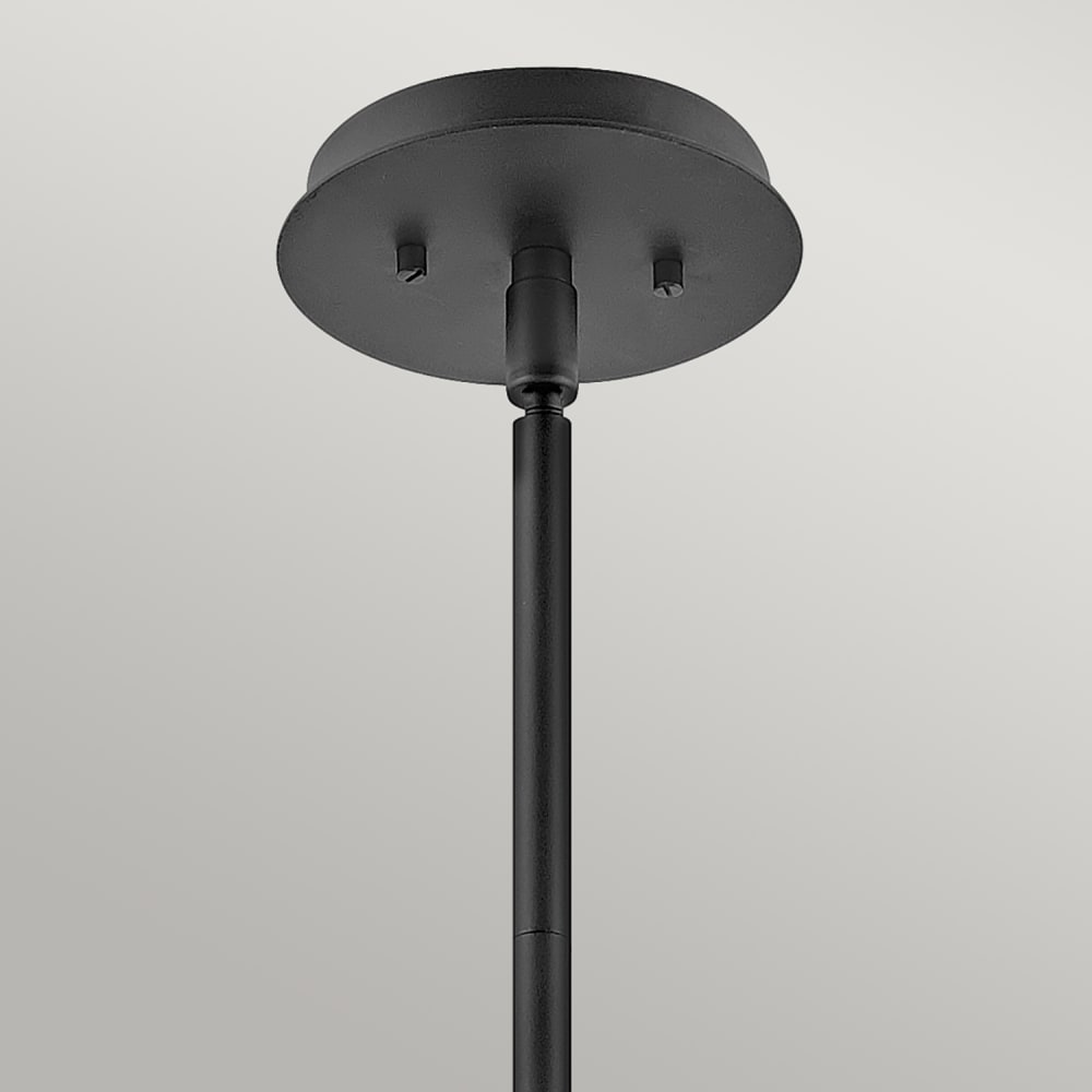 Suspension en acier, allu et verre clair finition noir — vue 3