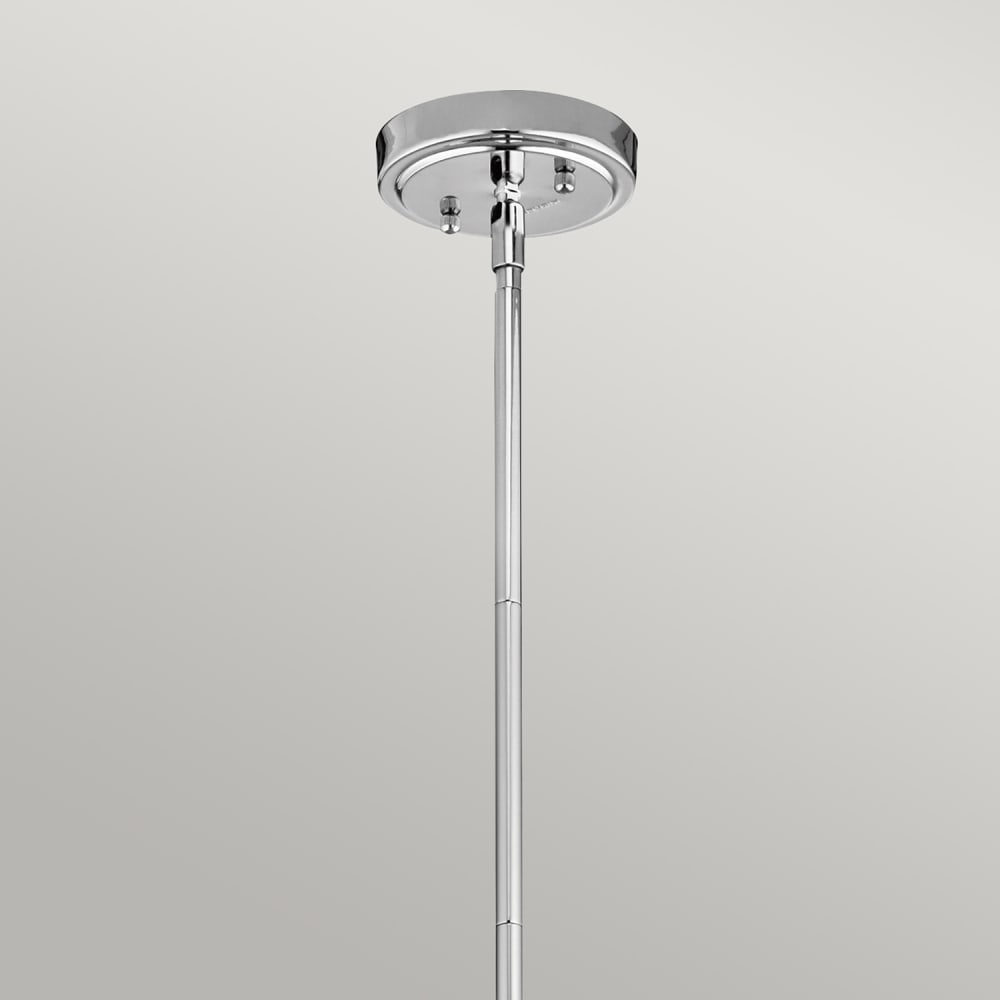 Suspension en acier et verre, finition chrome — vue 3