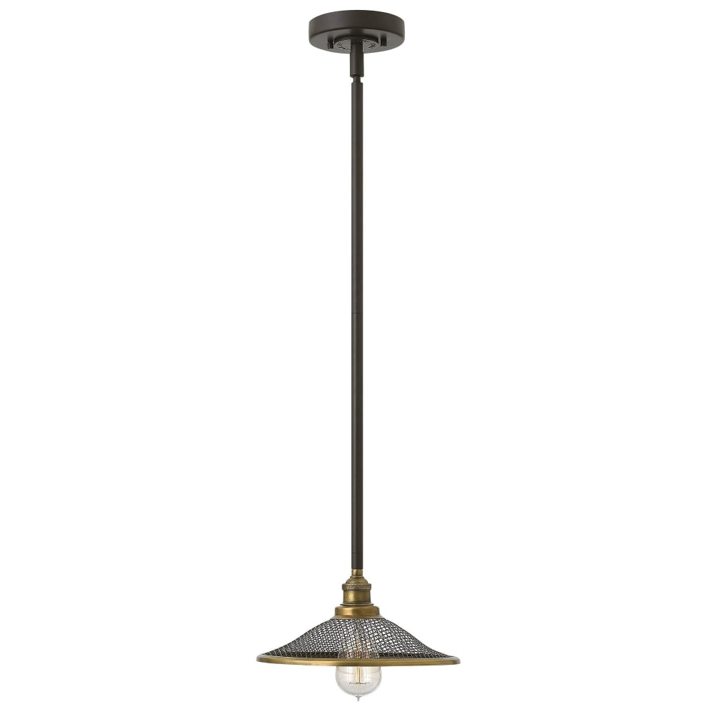 Suspension en acier treillis et acier doux finition bronze buckeye