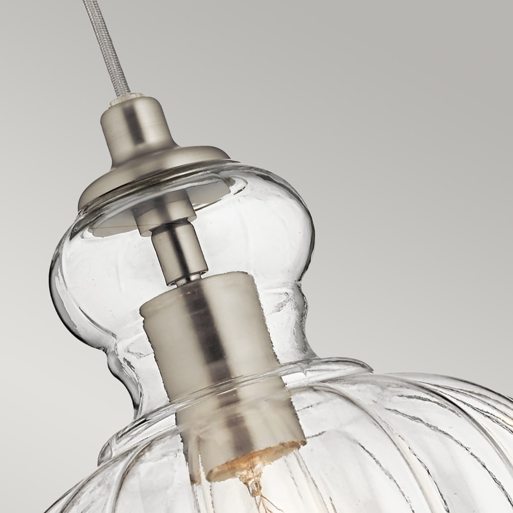 Suspension en verre finition nickel brossé — vue 3