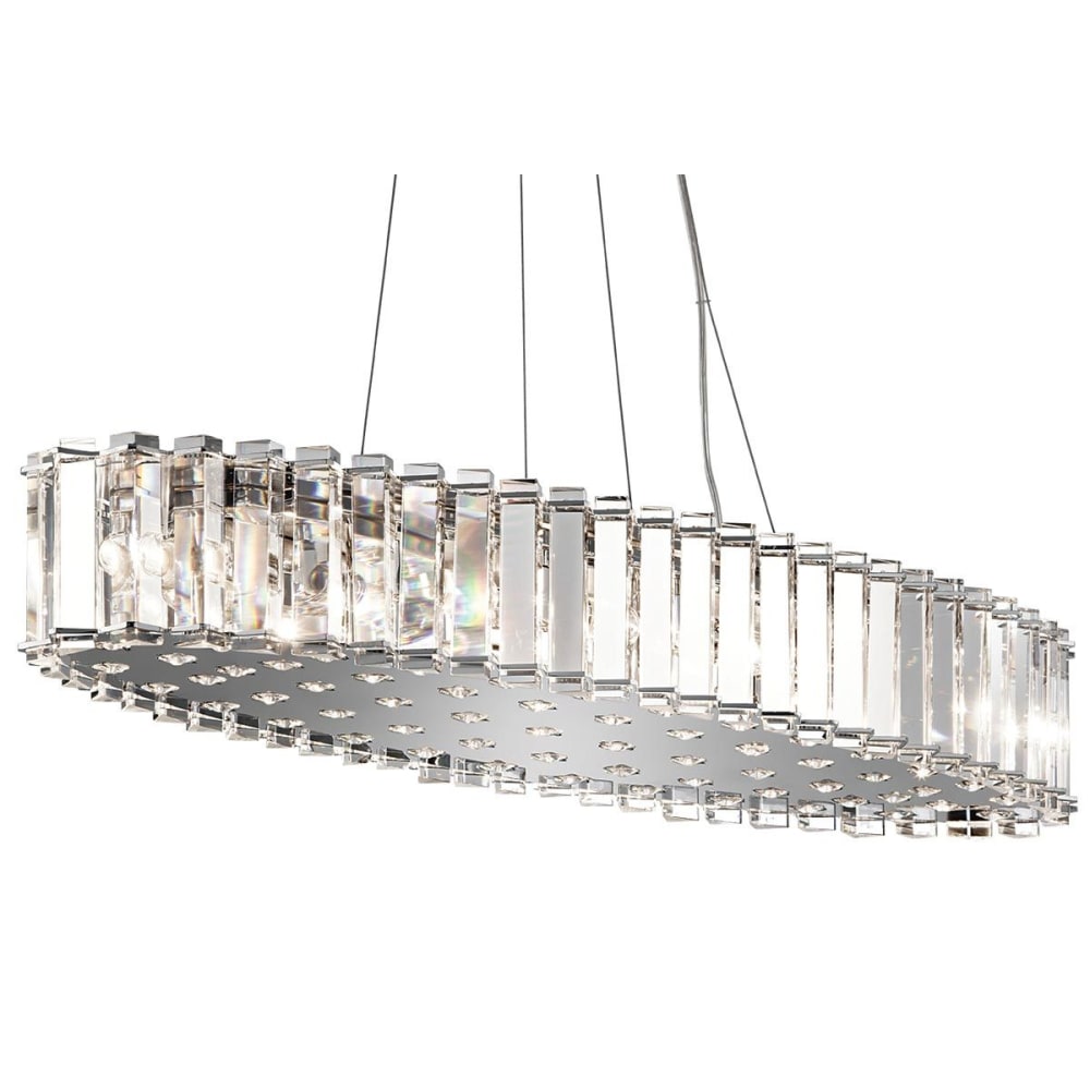 Suspension en cristal finition chrome poli