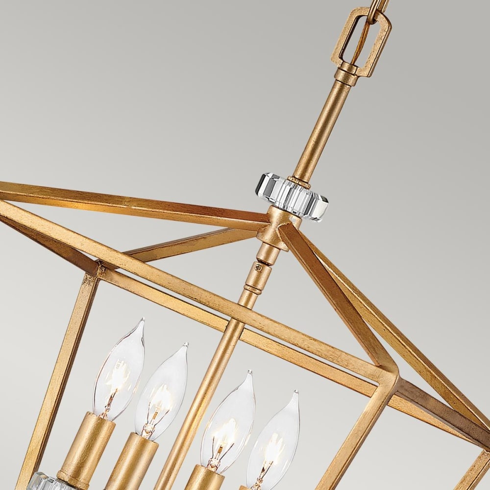 Suspension en acier et cristal finition laiton vieilli — vue 4