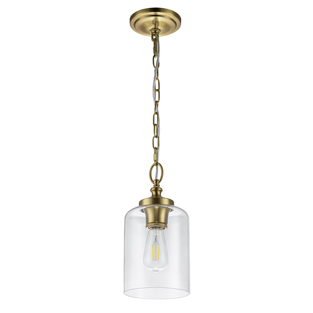 Suspension en acier verre clair laiton bruni