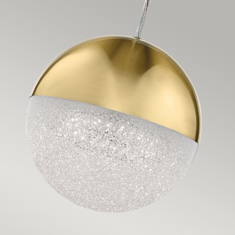 Suspension en alluminium, fer et acrylique finition or champagne — vue 4