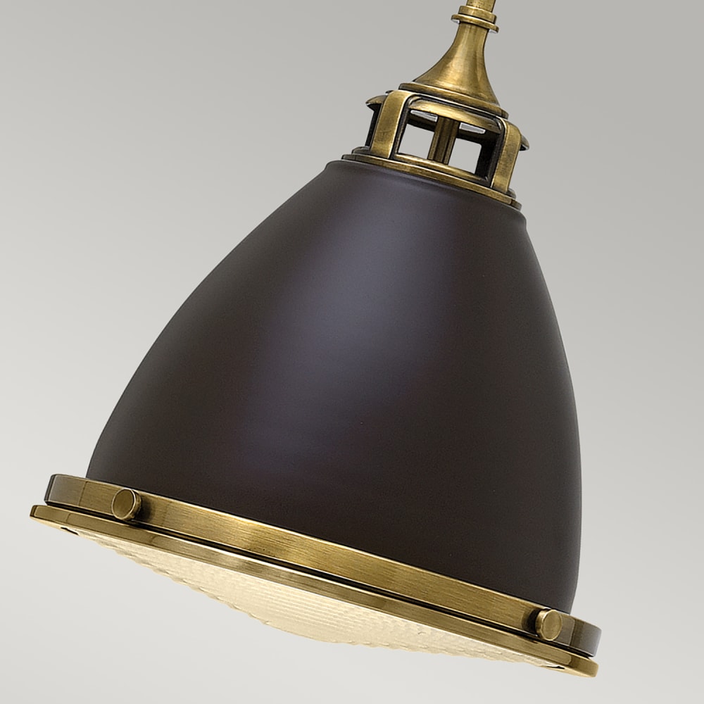 Suspension en verre et acier moulé finition bronze — vue 4