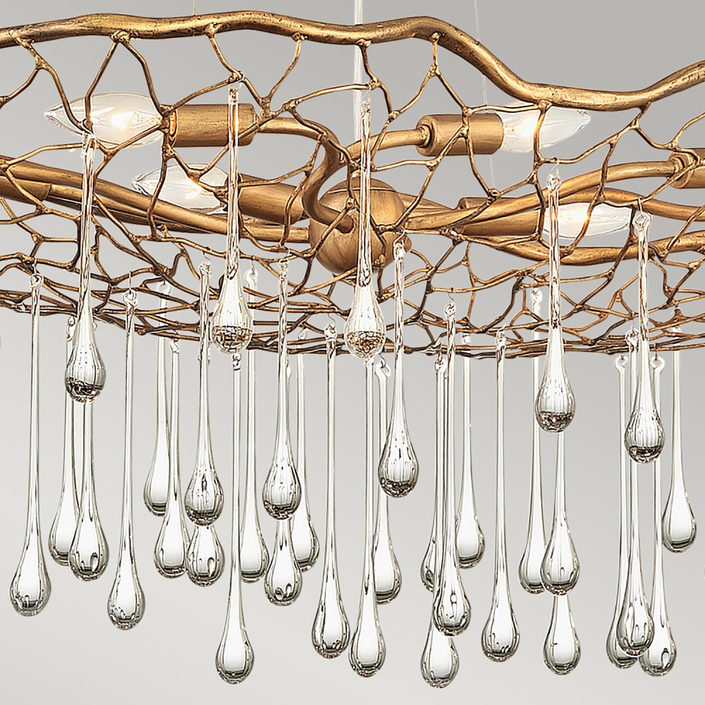 Suspension en acier et verre finition bronze antique — vue 4