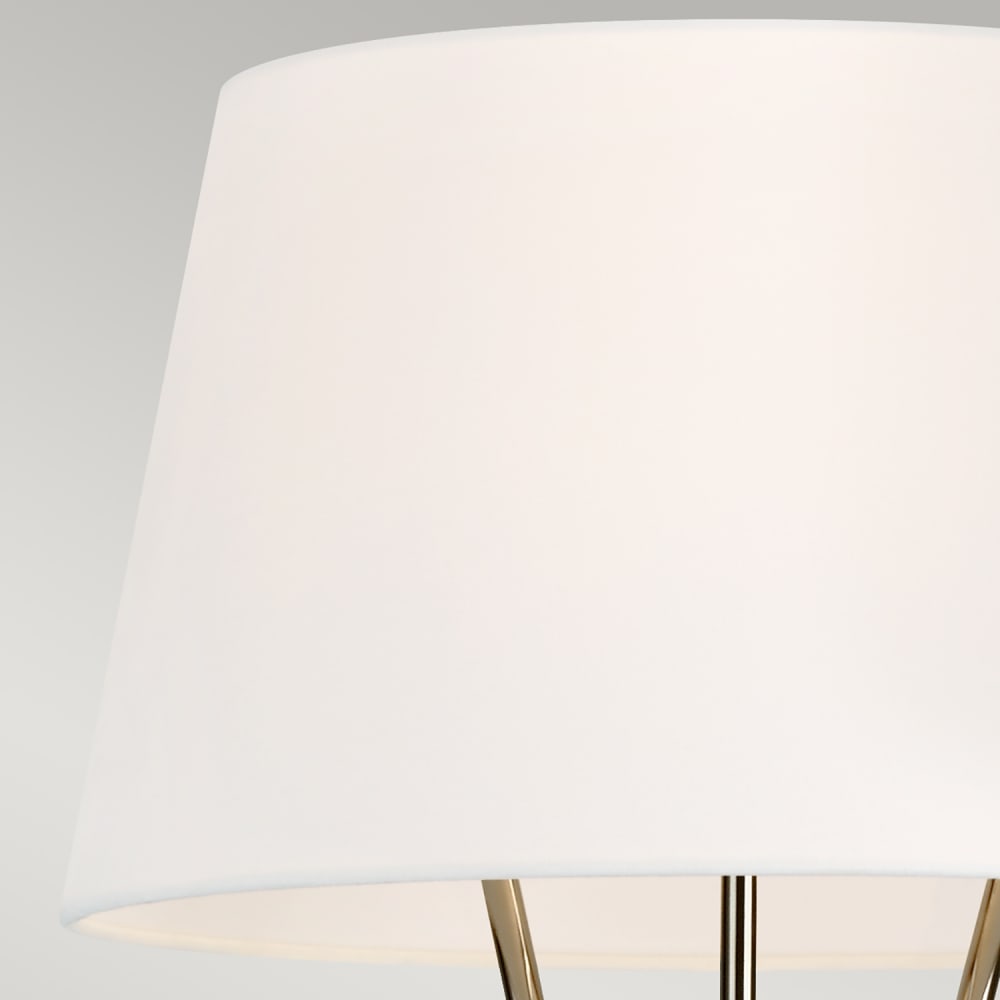 Lampadaire en acier et lin nickel poli — vue 3