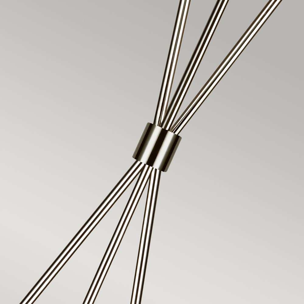Lampadaire en acier et lin nickel poli — vue 4