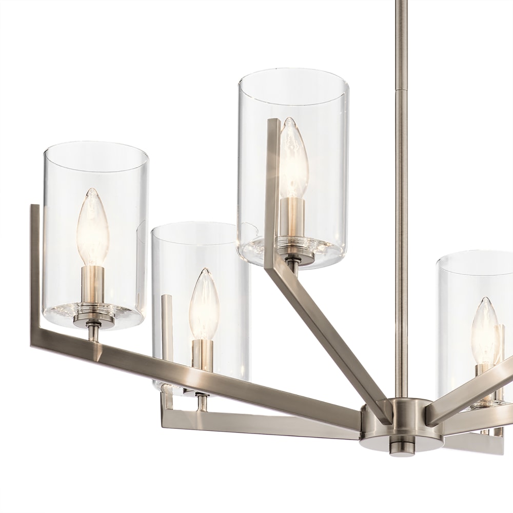 Lustre en acier et verre finition chrome poli — vue 3