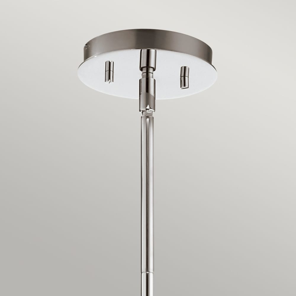 Lustre en acier et verre opale satiné finition chrome poli — vue 3