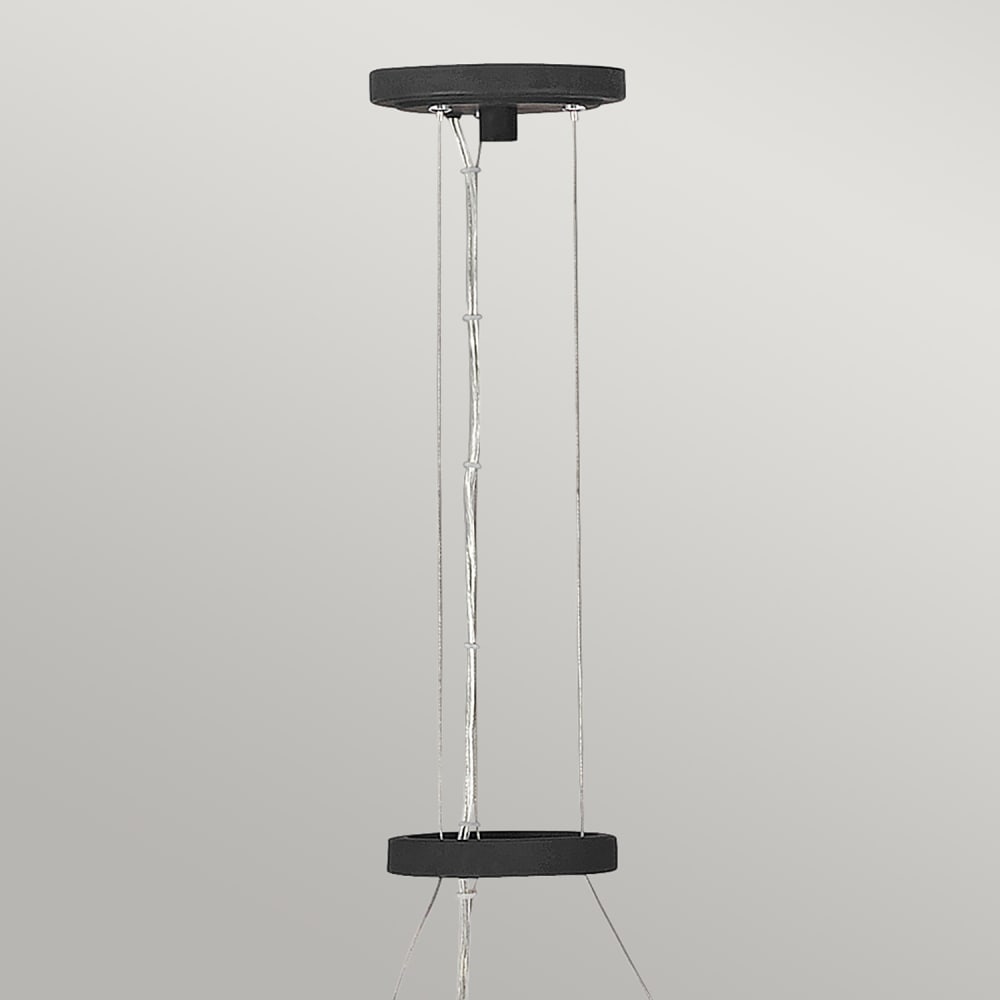 Lustre en acier, alluminium et résine finition noir et or de luxe — vue 3