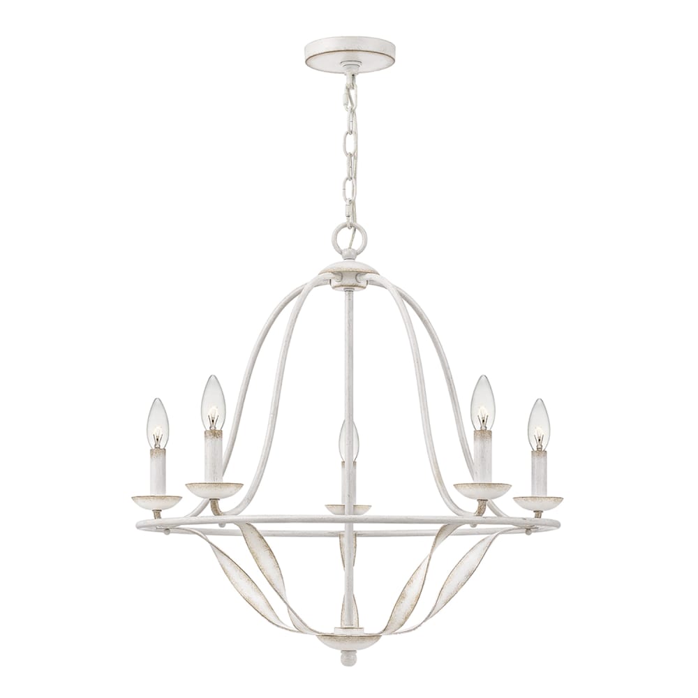 Lustre en acier finition blanc antique