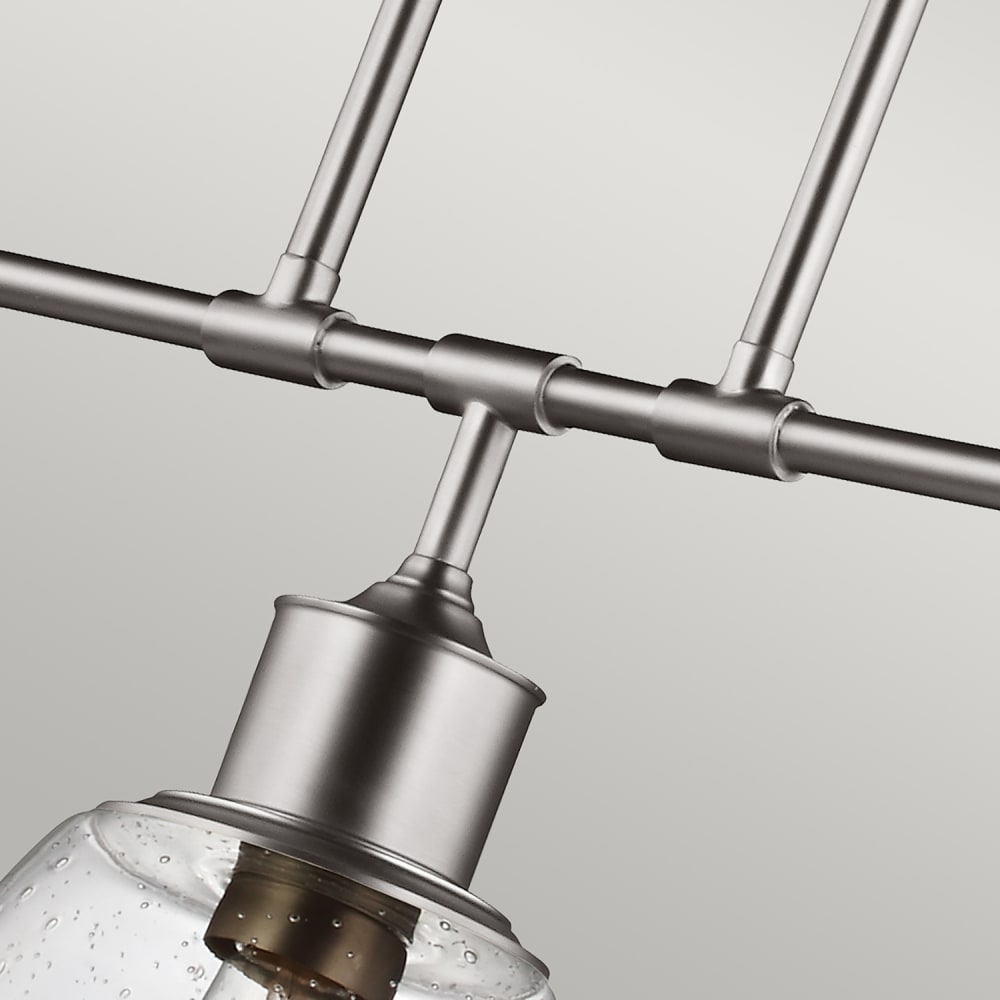 Lustre en acier et verre, nickel satiné — vue 4