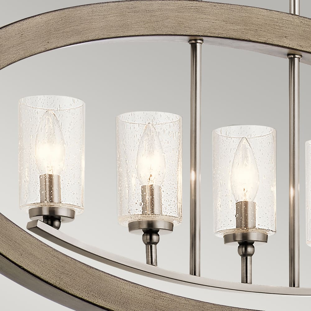 Lustre en acier et verre finition gris antique vieilli — vue 3