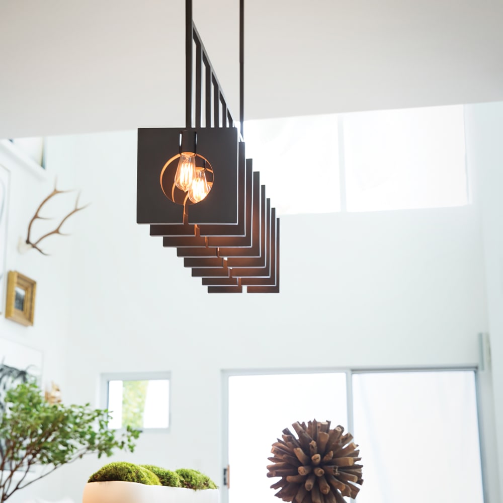 Lustre linéaire en acier finition graphite brossé — vue 3