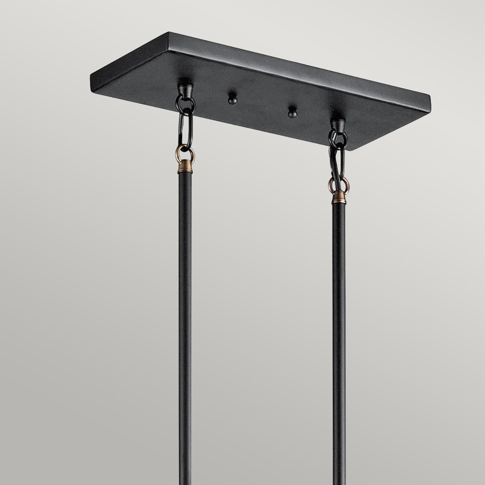 Lustre en acier noir et laiton naturel — vue 3