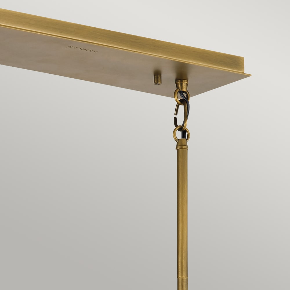 Lustre linéaire en acier finition noir et laiton naturel — vue 3