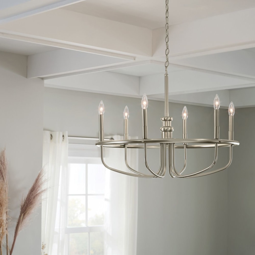 Lustre en acier finition nickel brossé