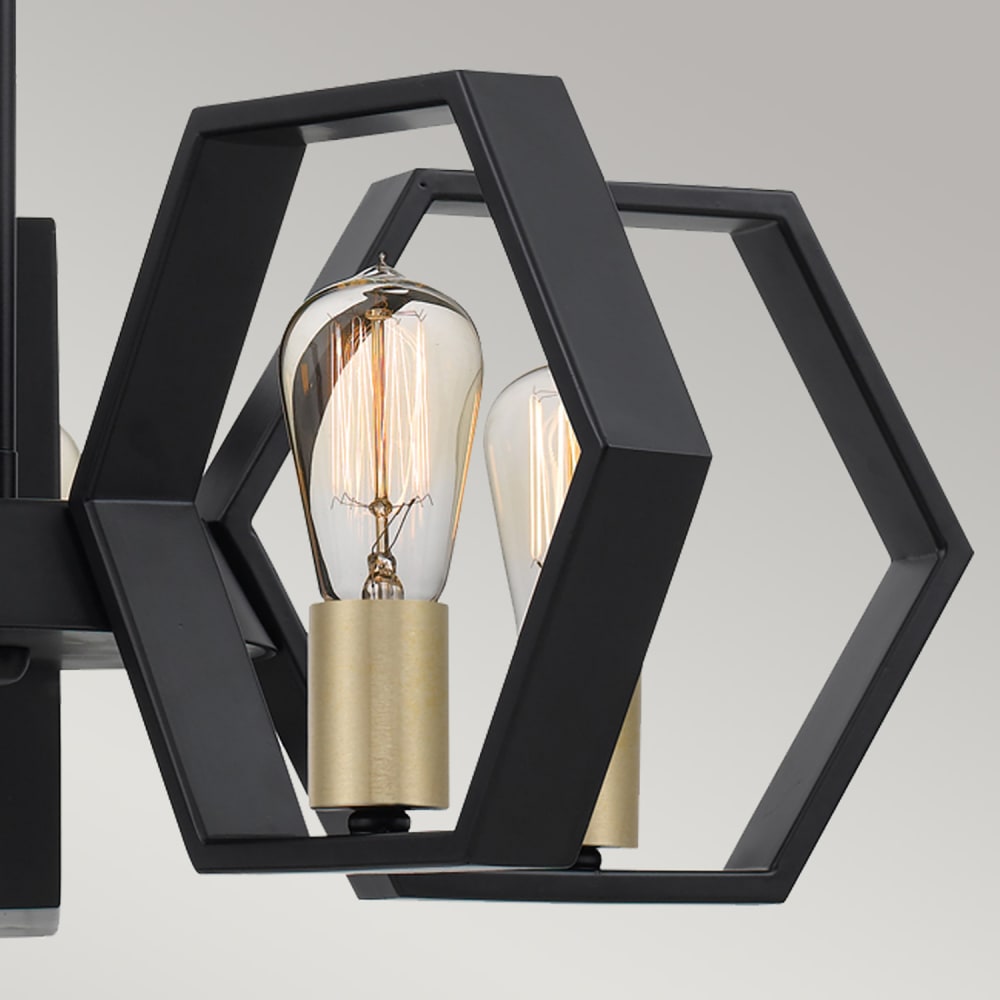 Lustre en acier finition noir terre — vue 3