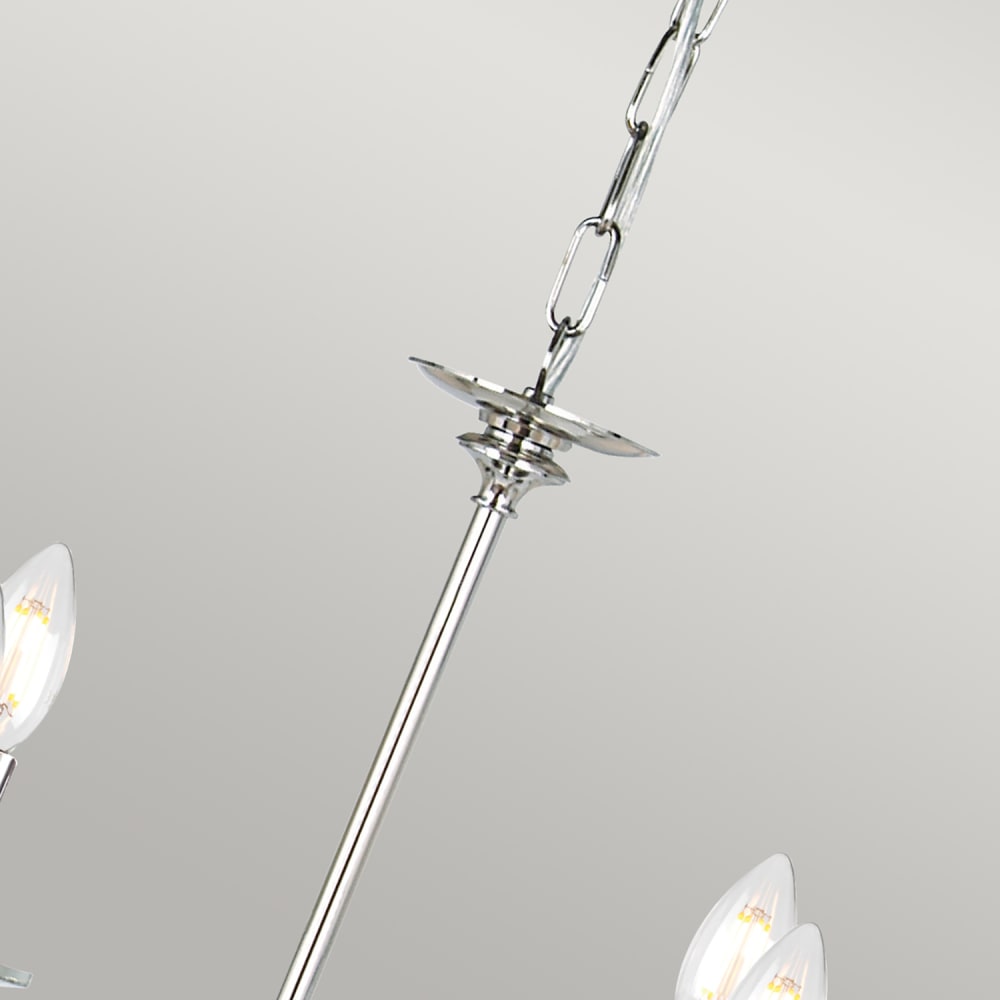 Lustre en acier, verre et nickel poli — vue 3