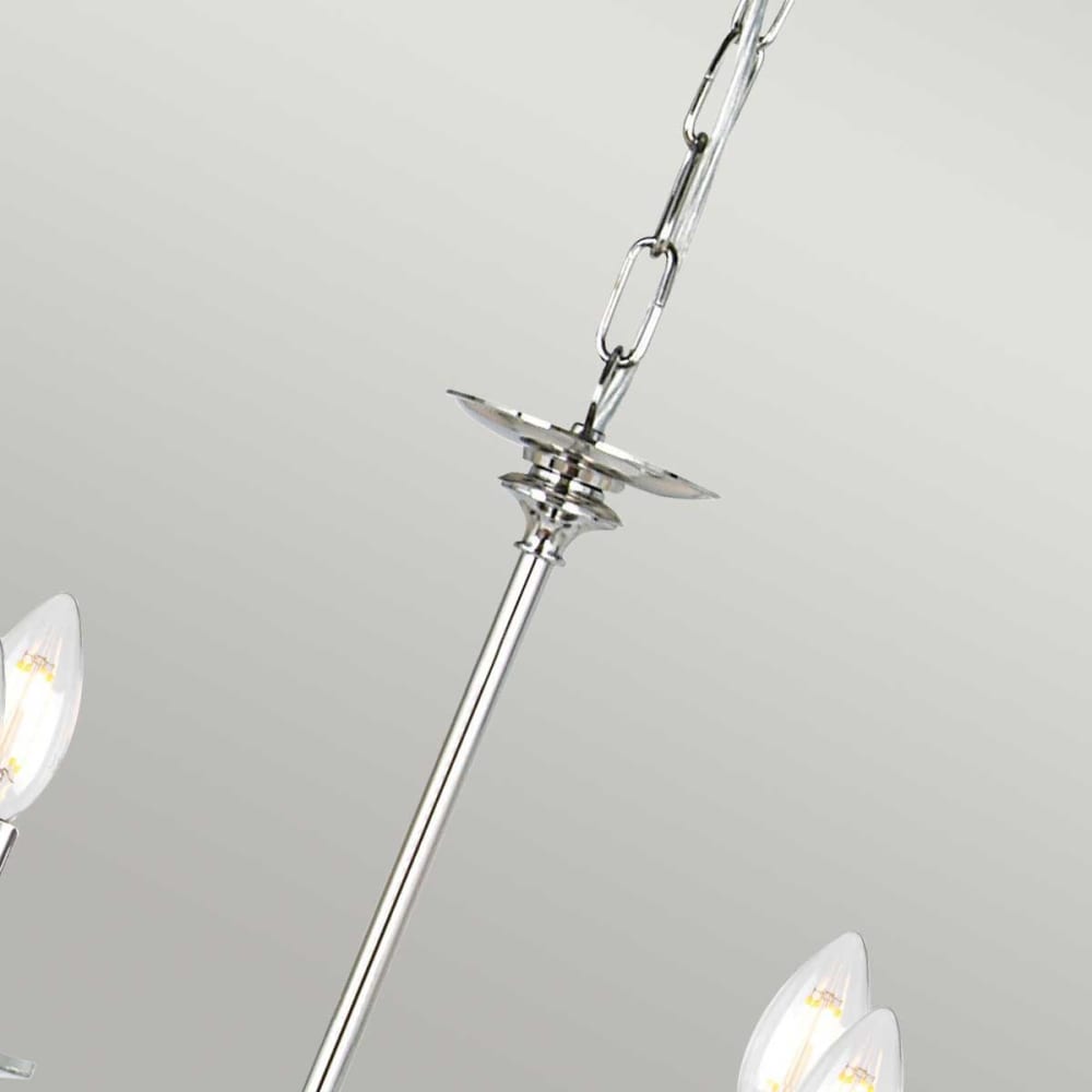 Lustre en acier, verre et nickel poli — vue 4