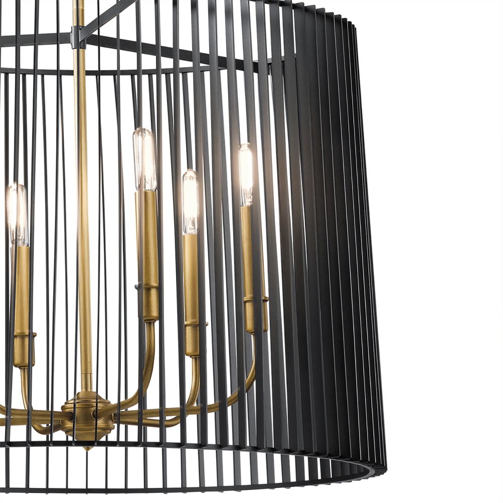Lustre en acier finition noir et laiton naturel — vue 3