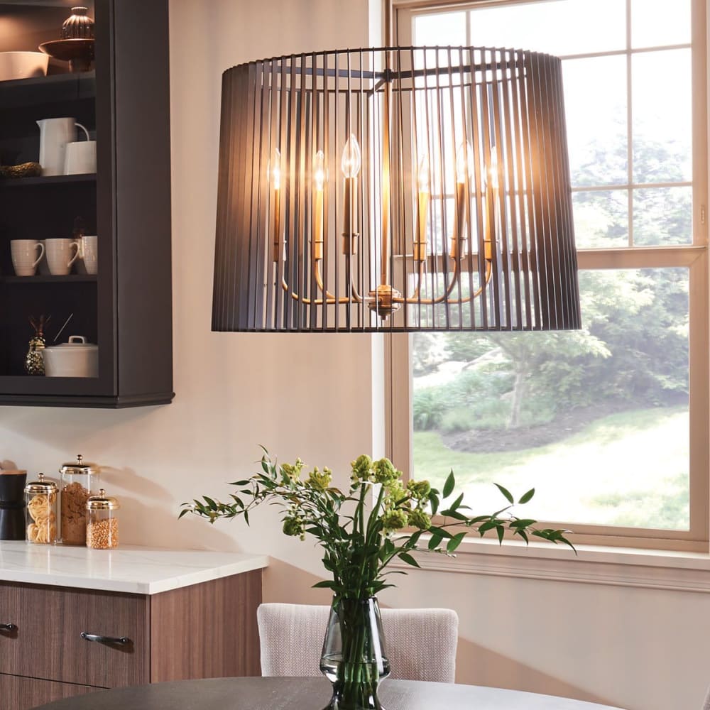 Lustre en acier finition noir et laiton naturel — vue 4