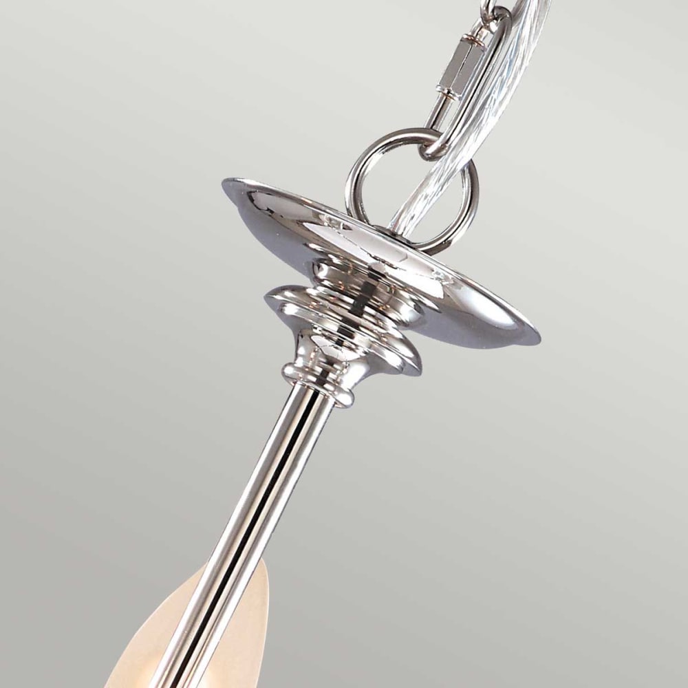 Lustre en acier, verre et nickel poli — vue 3