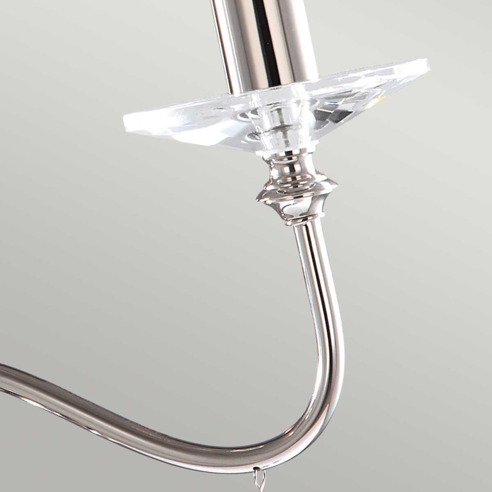 Lustre en acier, verre et nickel poli — vue 4