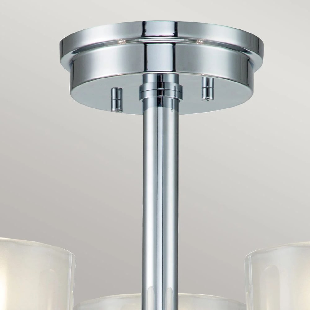 Semi-Plafonnier Métal et verre Chrome poli — vue 3