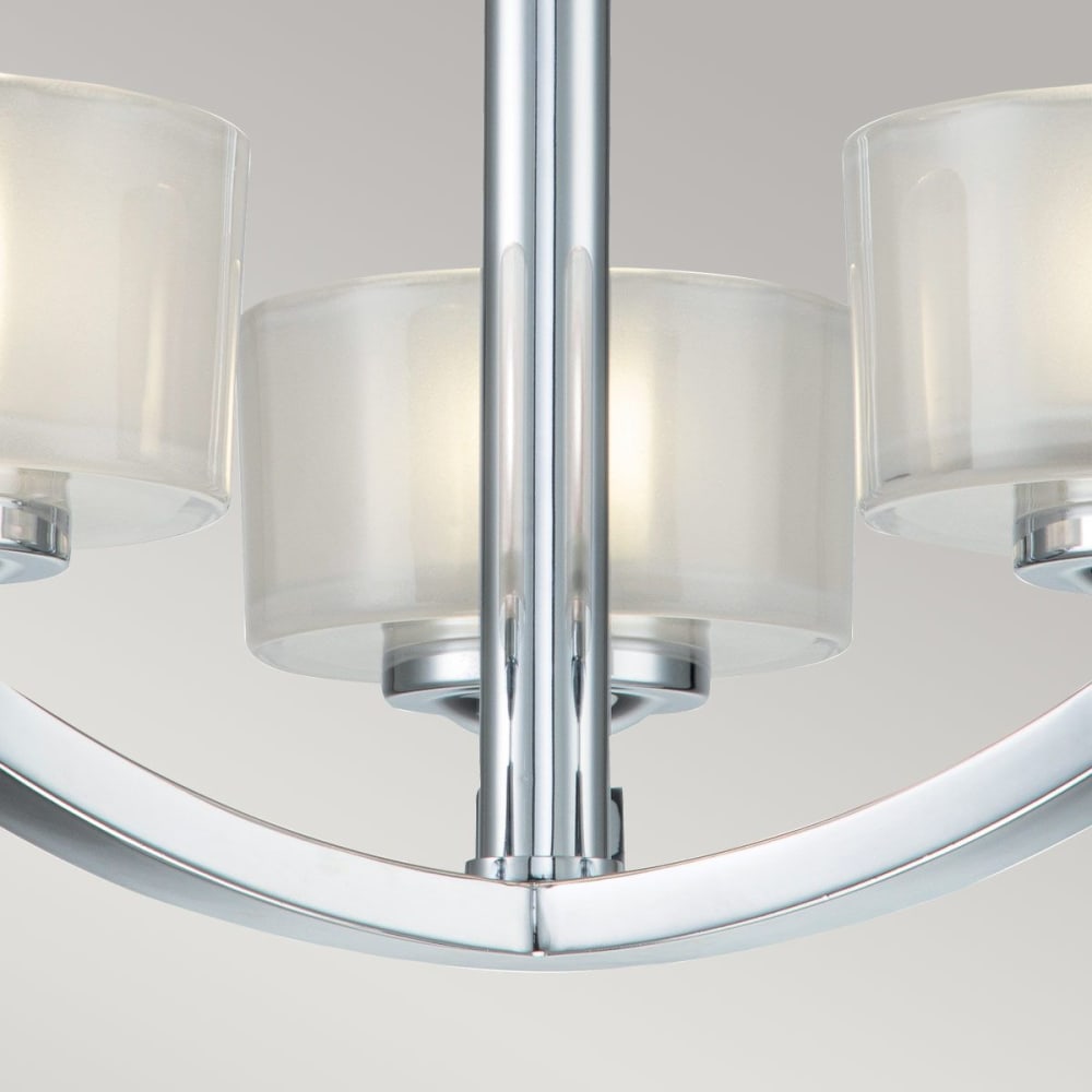 Semi-Plafonnier Métal et verre Chrome poli — vue 4