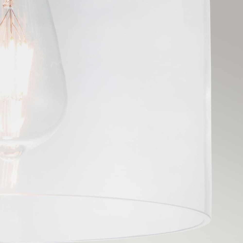Plafonnier en acier verre clair laiton bruni — vue 4
