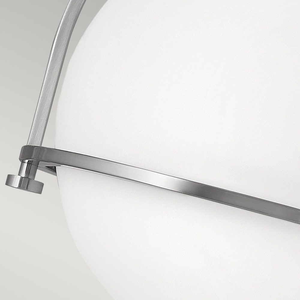 Plafonnier en acier et verre finition nickel brossé — vue 4